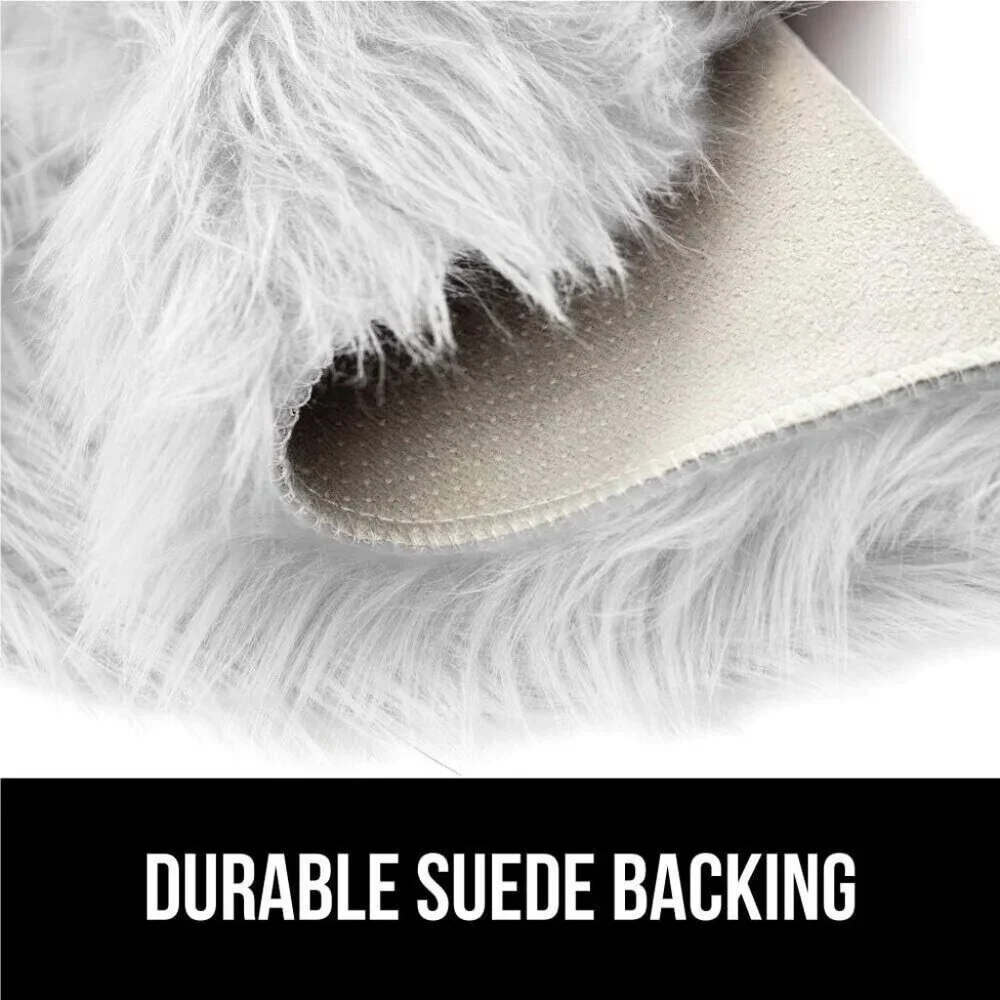 Gorilla Grip Faux Fur Chair and Stool Seat Covers, Soft Cushion 4 Pack, Round Co